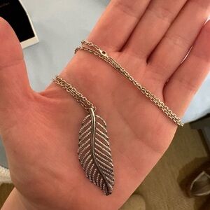 Pandora Light as Feather Pendant Necklace (RETIRED STYLE)
